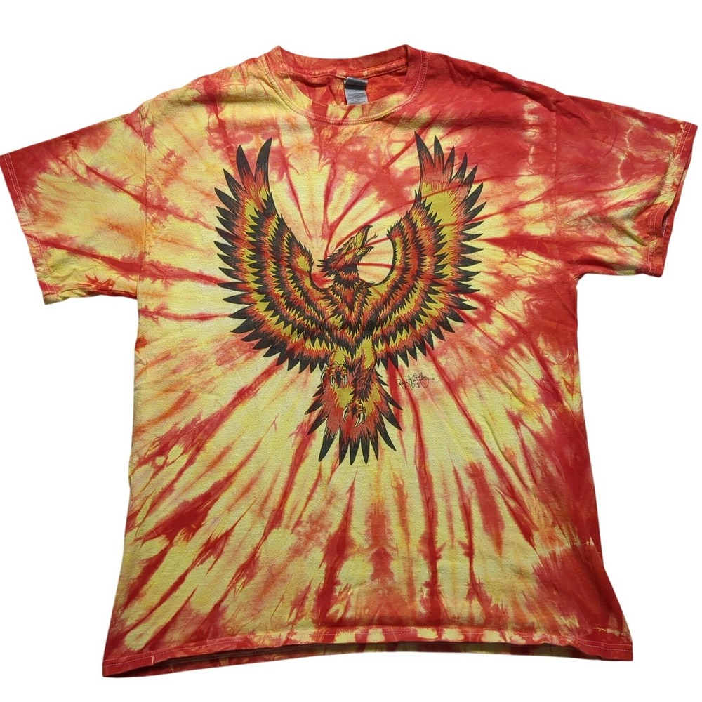 Ray VanTilburg Phoenix Rising Tie Dye T-Shirt - Men‎ Large 1996 Graphic